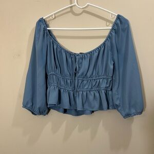 Papermoon Blue Ruffled Blouse